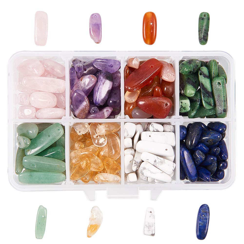 NBEADS 1 Box Mixed Color Natural Gemstone Chips Beads Crystal Pieces Irregular Shaped Loose Beads for Jewelry Making