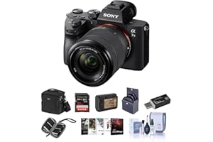Sony Alpha a7 III 24MP UHD 4K Mirrorless Camera with 28-70mm Lens - Bundle 32GB SDHC U3 Card, Camera Case, 55mm Filter Kit, Spare Battery, Cleaning Kit, Memory wallet, Card Reader, PC Software Package