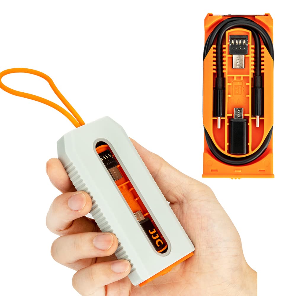 JJC Travel Cable Card with USB C Cable Type C Data & PD Fast Charging Cable + 3 Adaptors (USB C to USB A/Micro USB/Light) + OTG Adapter - Data Charging Cable Travel Set