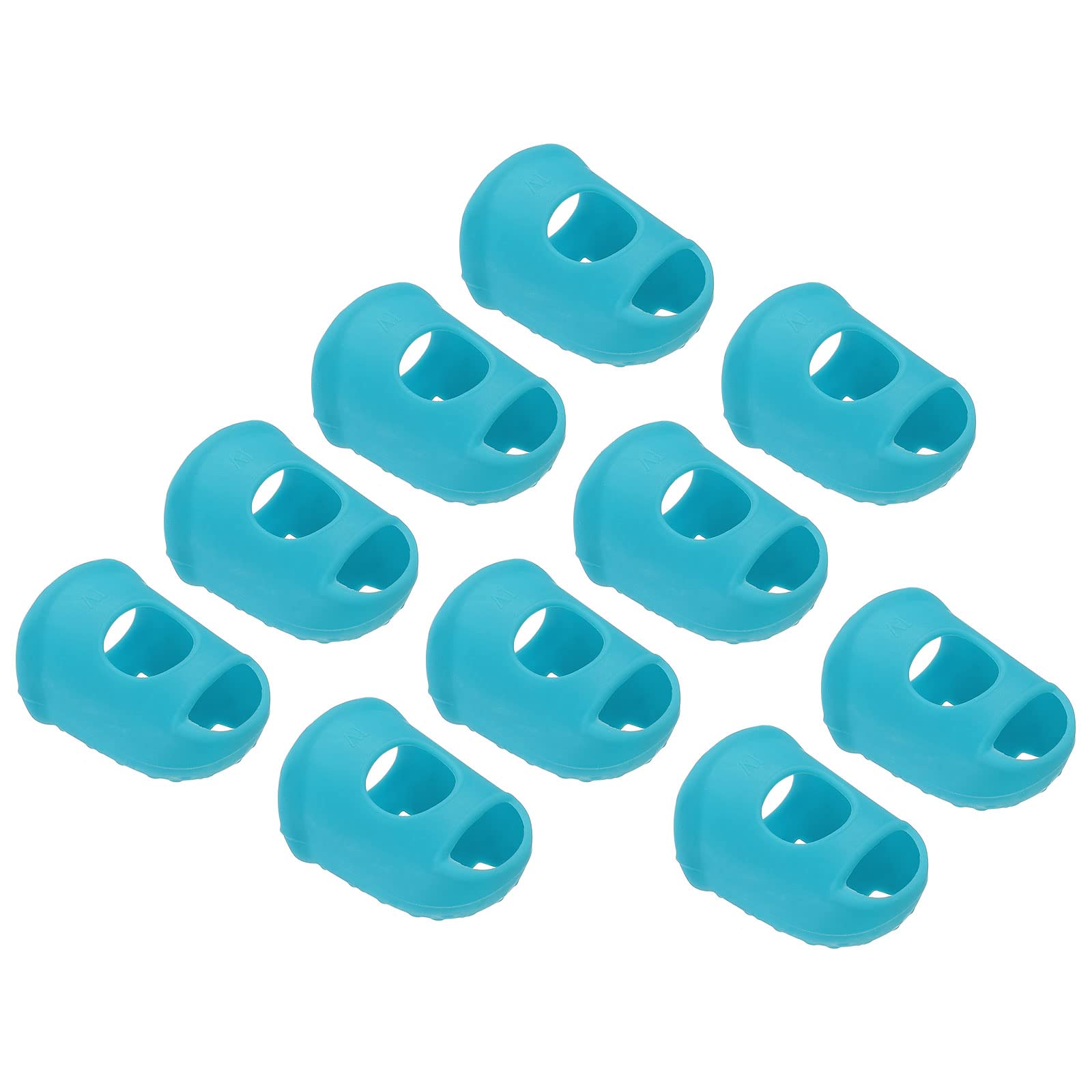 PATIKIL Finger Tips Anti Slip Fingertip Protector, 10 Pack 30mm Silicone Finger Guard for Paper Sorting Sewing Guitar Playing, Light Blue XL Size