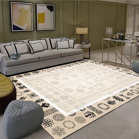 Amazon 洗える ラグ カーペット インテリア 柄 絨毯 じゅうたん ラグマット おしゃれ アクセントラグ 長方形 リビング モチーフ デザイン モダン オールド ラグ アンティーク グリーン ウィルトン織 カーペット ホットカペットカバー対応 ラグ カーペット オンライン通販
