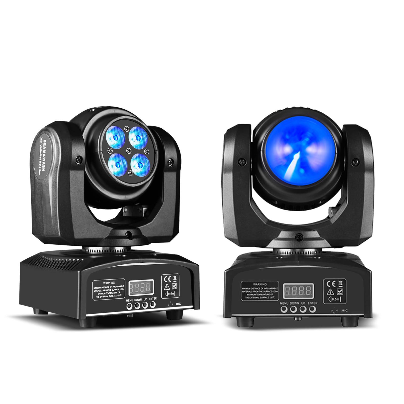 Photo 1 of 100W LED Moving Head DJ Lights 2-Sides Moving Head Wash & Beam Effect Stage Light RGBW 4-in-1 DMX Sound Active DJ Lights for Party Disco KTV Pub Bar Show Wedding Show - 1 Pack (1)