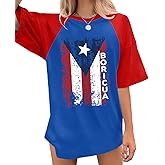 Puerto Rico Shirt Women Boricua Tshirt Y2k Aesthetic Tops Puerto Rican Pride Tee Vintage 90s Streetwear Shirts