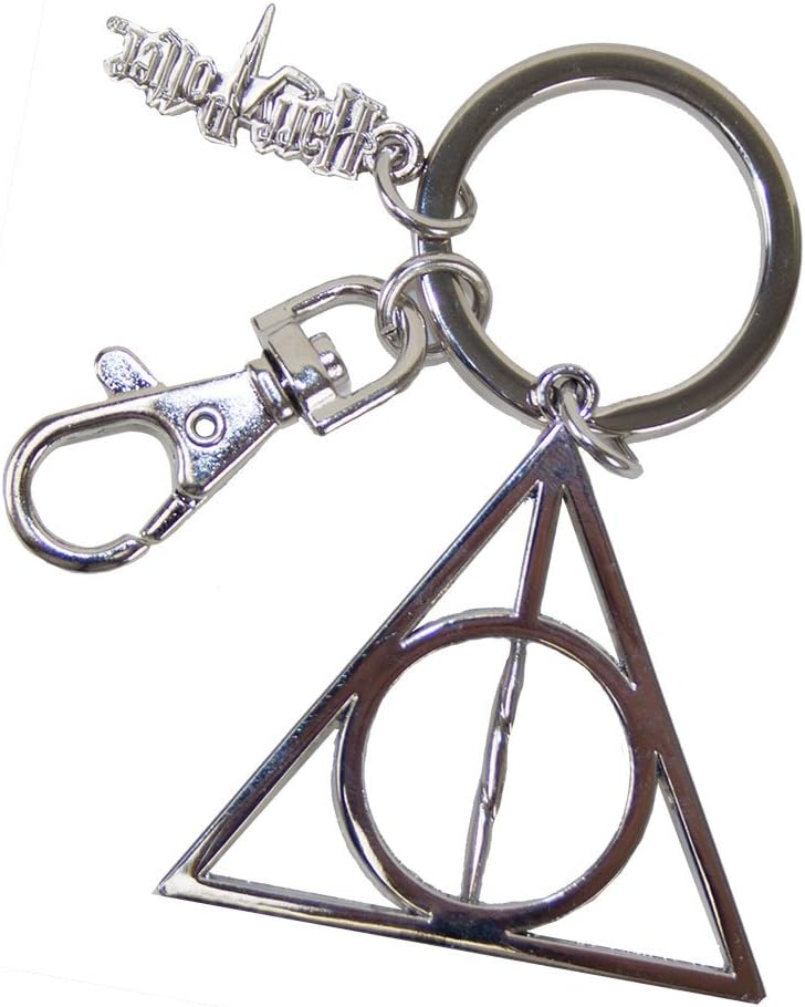 Harry Potter Deathly Hallows Pewter Key Ring,Silver: Toys & Games