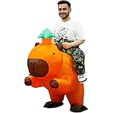 QNRMS Capybara Costume for Adult, Funny Inflatable Ride On Costume Blow up Suits for Party Cosplay Halloween Costumes Women Men(Brown)