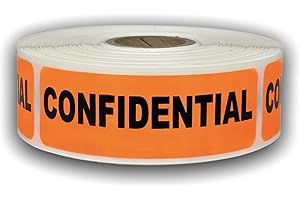 LABELS AND MORE INC. 1 Roll 1x3 Orange Confidential Special Handling Instructions Shipping Mailing Stickers with 500 Labels per roll