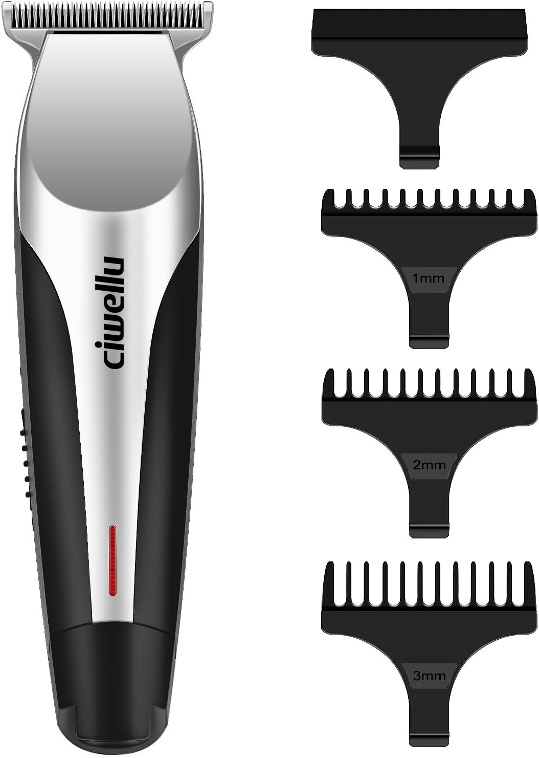 Beard Trimmer Rechargeable Hair Trimmer Cordless Hair Clippers Electric Shaver Body Groomer Kit for Men with 3 Adjustment Combs by ciwellu，Silver