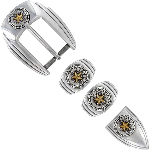 Amazon.com: Belts.com Texas Seal Silver Western Buckle Double Loop