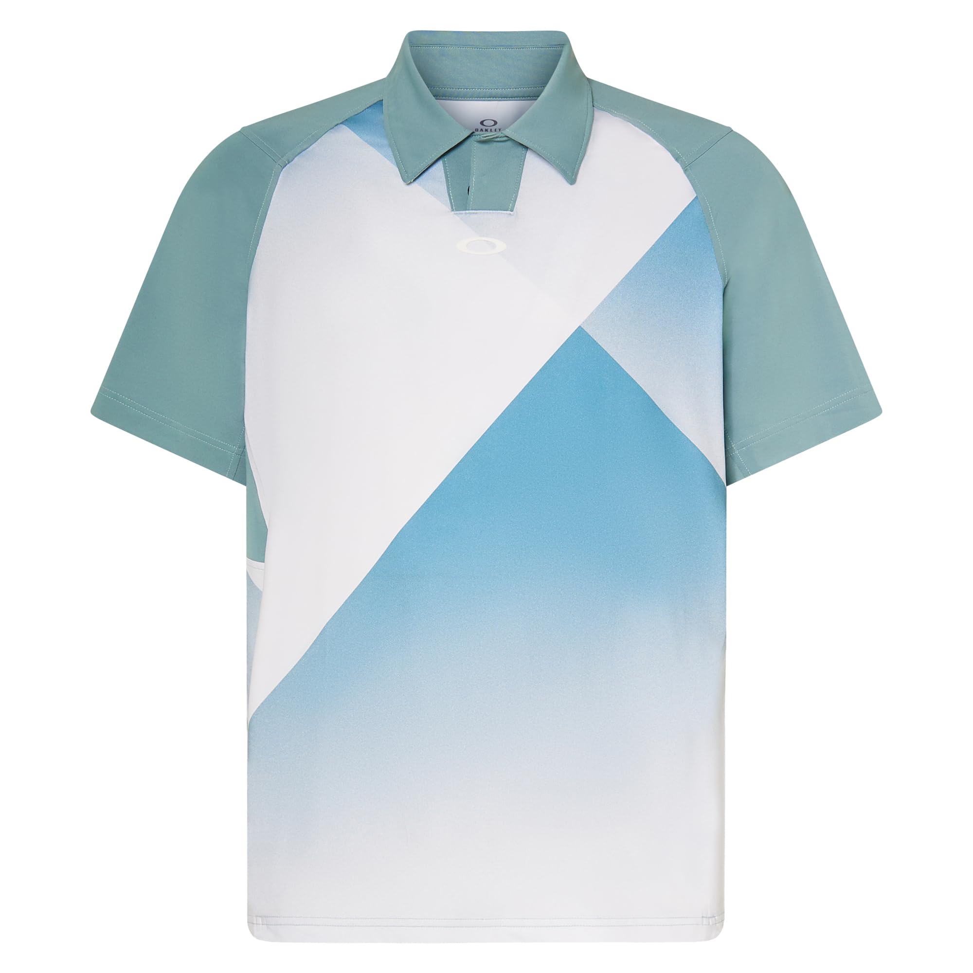 Oakley Mens C1 Hazy Geo Polo, Hazy Geo Pacific, Large