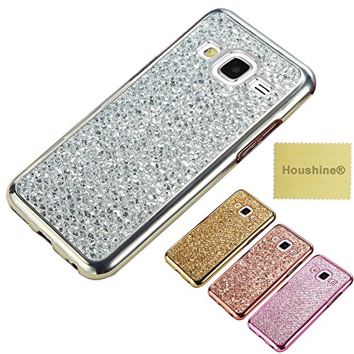 Grand Prime Glitter TPU Case,ZHFLY Premium Electroplated Bumper Bling Soft Cover Case for Samsung Galaxy Grand Prime,SM-G530H,SM-G530F,Galaxy Go Prime,Silver