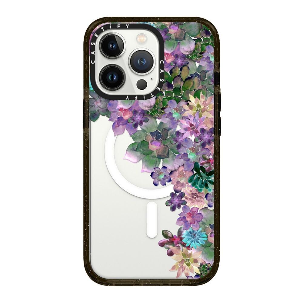 CASETiFY Impact Case for iPhone 13 Pro Compatible with Magsafe - My Succulent Garden - Clear Black Image CASETiFY Impact Case for iPhone 13 Pro Compatible with Magsafe - My Succulent Garden - Clear Black Image