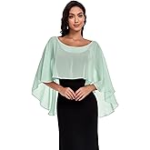 Pukguro Sheer Shawls and Wraps for Evening Dresses Chiffon Capes for Women Soft Wedding Cover Up