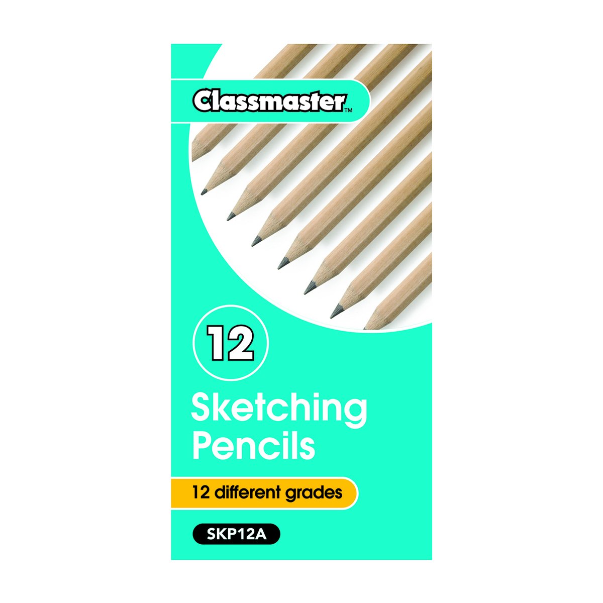 Classmaster 12-Piece Graphite Sketching Pencil Set (4H to 6B) – Hexagonal Pre-Sharpened Pencils, Break-Resistant Lead, Ideal for Drawing, Shading & Schools