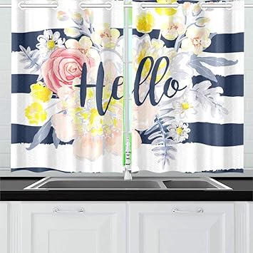 Amazon De Jsxmna Zarte Blumenstrauss Auf Gestreiften Nautischen