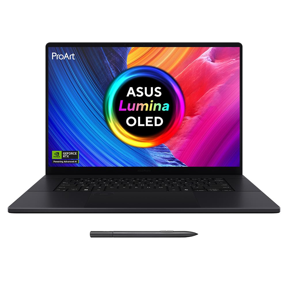 ASUS ProArt 16 OLED H7606WP Laptop | 16.0” 3K OLED Touchscreen | CoPilot+ PC | AMD Ryzen AI 9 HX 370 | NVIDIA GeForce RTX 5070 | 32GB RAM | 1TB PCIe G4 SSD | Backlit Keyboard | Windows 11