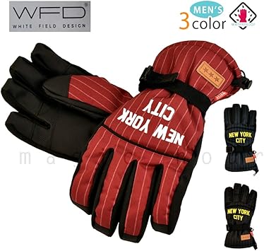 Amazon スキー スノーボード グローブ メンズ スノボ 防水 スノーグローブ 防水インナー内蔵 手袋 オールラウンド ロゴ 黒 ブラック 紺 ネイビー ワインレッド ブラック L Magic Hour Snow Glove グローブ