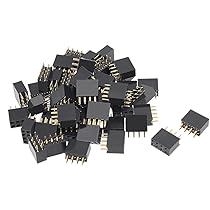 uxcell 50Pcs 2.54mm Pitch 2x4-Pin Double Row Straight