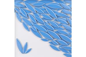 ZWCT 200g Ceramic Mosaic DIY Set Colorful Petal Ceramics Leafy Vein Mosaic Tiles Craft Materials Mosaic Art Materials - Blue