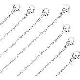 30 Pack 18 Inch Stainless Steel Chains for Jewelry Making, Stainless Steel Chain Bulk Silver Chain Necklace with Lobster Clasps, 1.5mm Silver Thin Cable Chains for DIY Jewelry Necklace Making