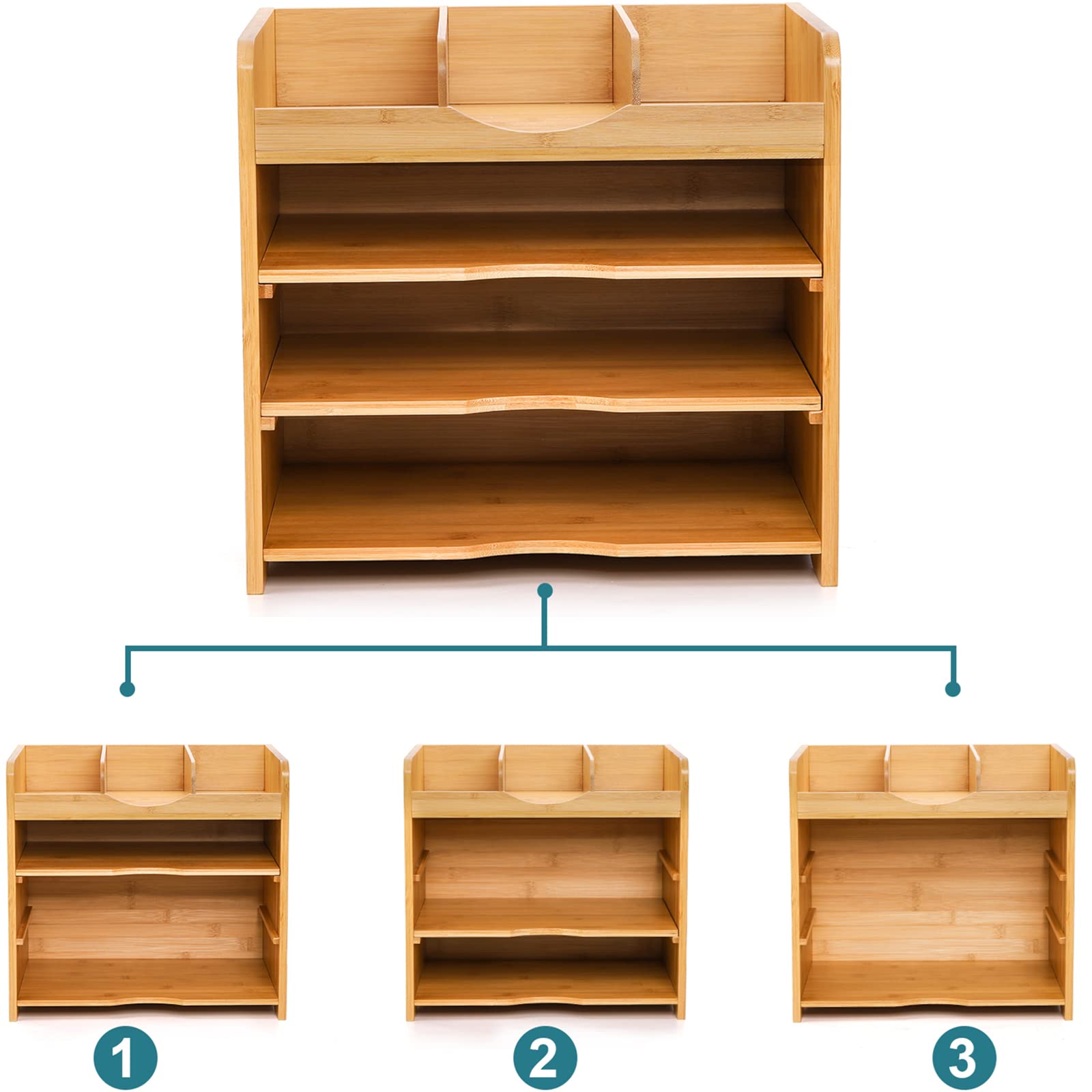 Mua DEAYOU Bamboo Desk File Organizer, 13