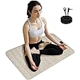 YEOUMIAR Grounding Mat Cotton EMF Grounding Anti-Slip Mat Grounding Sleep Sheet with 15ft Earth Mat Cloud Bedding Pad for Stress Relief (Grey, 23.6 x 34.2 in) (Cream, Small)