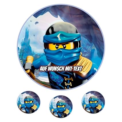 Tortenaufleger Geburtstag Tortenbild Zuckerbild Oblate Motiv: Lego Ninjago 18 (Zuckerpapier)