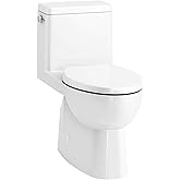 KOHLER 78080-0 Reach Comfort Height Chair Height One-Piece Compact Elongated Toilet with Skirted Trapway, Left-Hand Trip Leve