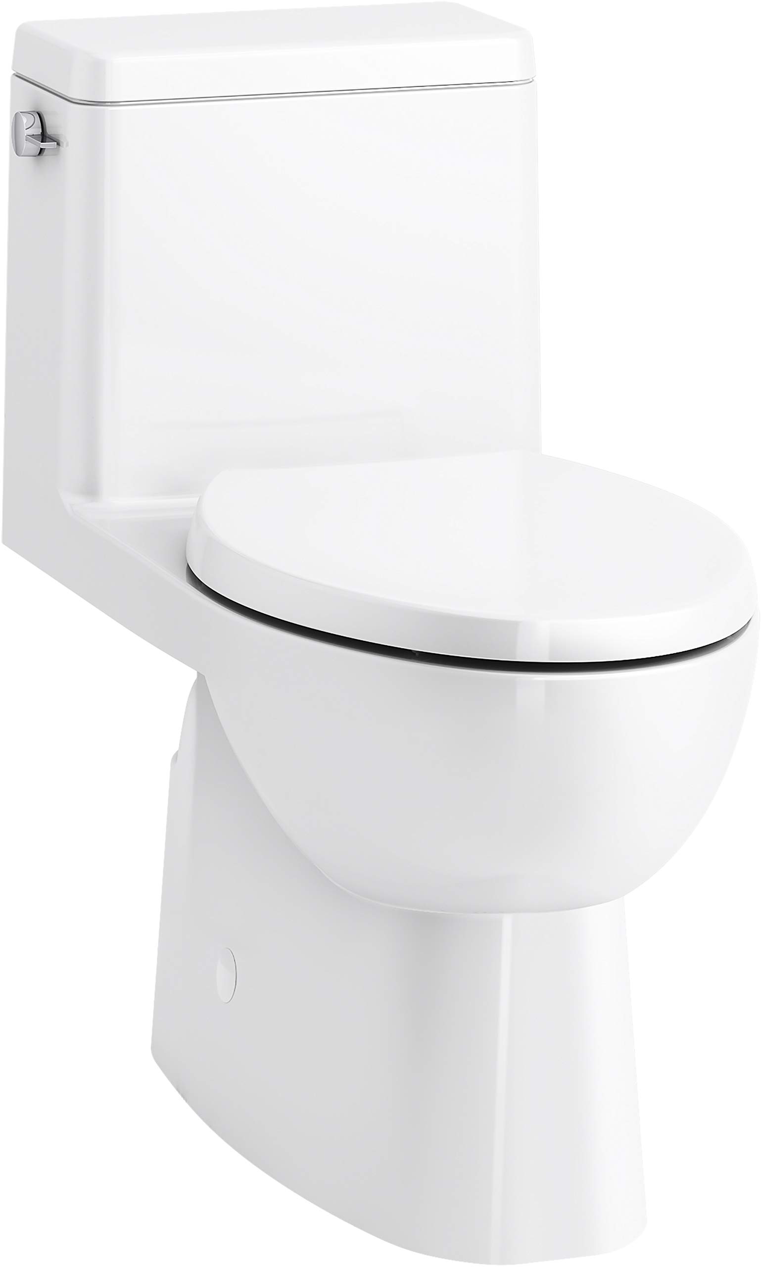 Photo 1 of *** MAJOR DAMAGE/SEE PHOTOS ***KOHLER 78080-0 Reach Comfort Height Chair Height One-Piece Compact Elongated Toilet with Skirted Trapway, Left-Hand Trip Lever, 1.28 GPF