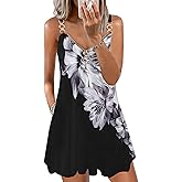 ETCYY Women's Summer Dresses 2026 Casual Sleeveless V Neck Loose Cover Up Beach Sundresses with Pockets