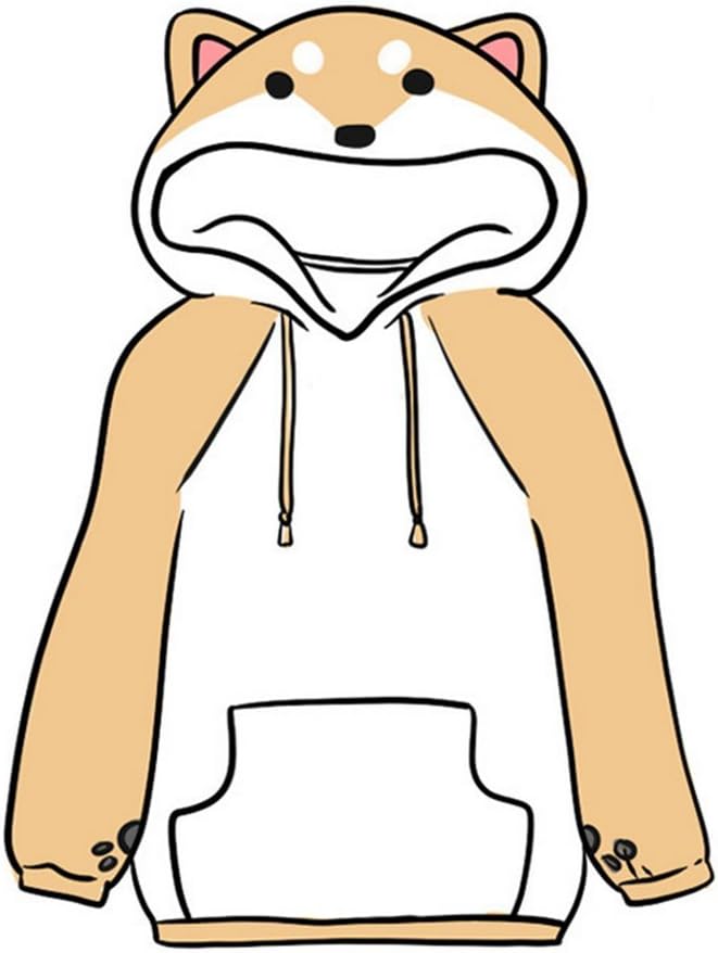 Girls Cute Shiba Inu Hoodie Sweatshirt Pullover (M)