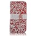 For iPhone 6S Plus/6 Plus 5.5 inch Diamond Phone Case,Vandot Bling Shiny Shining Crystal Rhinstone Wallet Case With Card Slots PU leather Magnetic Folio Stand Book Style Protective Cover-Glitter Red