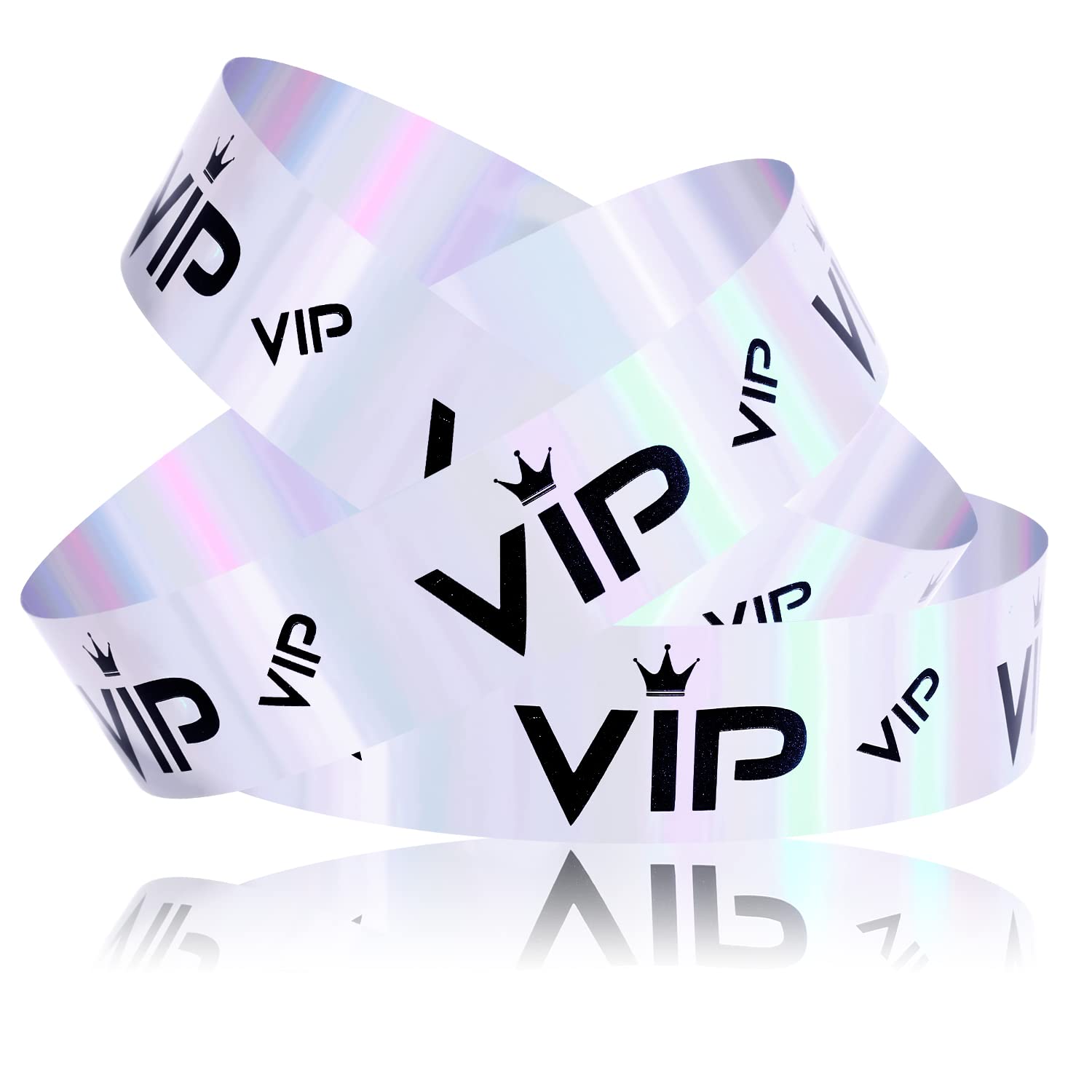 500pcs Paper Wristbands, VIP Wristband Paper Party Wristbands Paper Bracelets Wristbands VIP Armbands for Events Entrance VIP Party Music Festival Concerts (Glitter Silver)