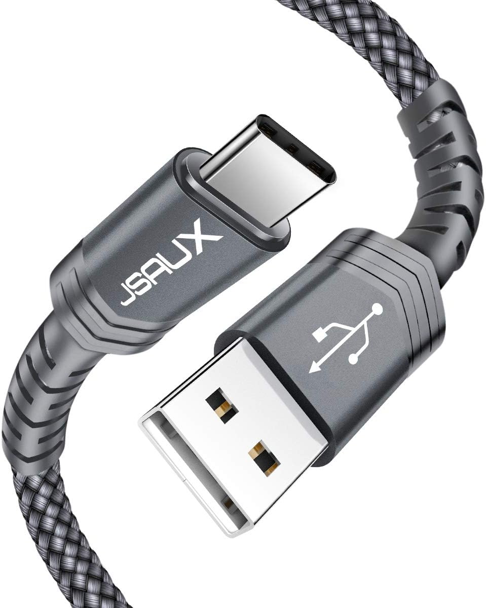 USB Type C Cable 3A Fast Charging, JSAUX(2-Pack 3.3ft+3.3ft) USB-A to USB-C Charge Braided Cord Compatible with Samsung Galaxy S10 S10E S9 S8 S20 Plus,Note 20 10 9 8, and Other USB C Charger (Grey): Industrial & Scientific