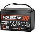 HumsiENK 12V 150Ah LiFePO4 Lithium Battery BCI Group31 - Deep Cycle Battery for Solar, RV, Marine, Off-Grid Applications - 15000+ Life Cycles, Built-in BMS, Safe & Lightweight