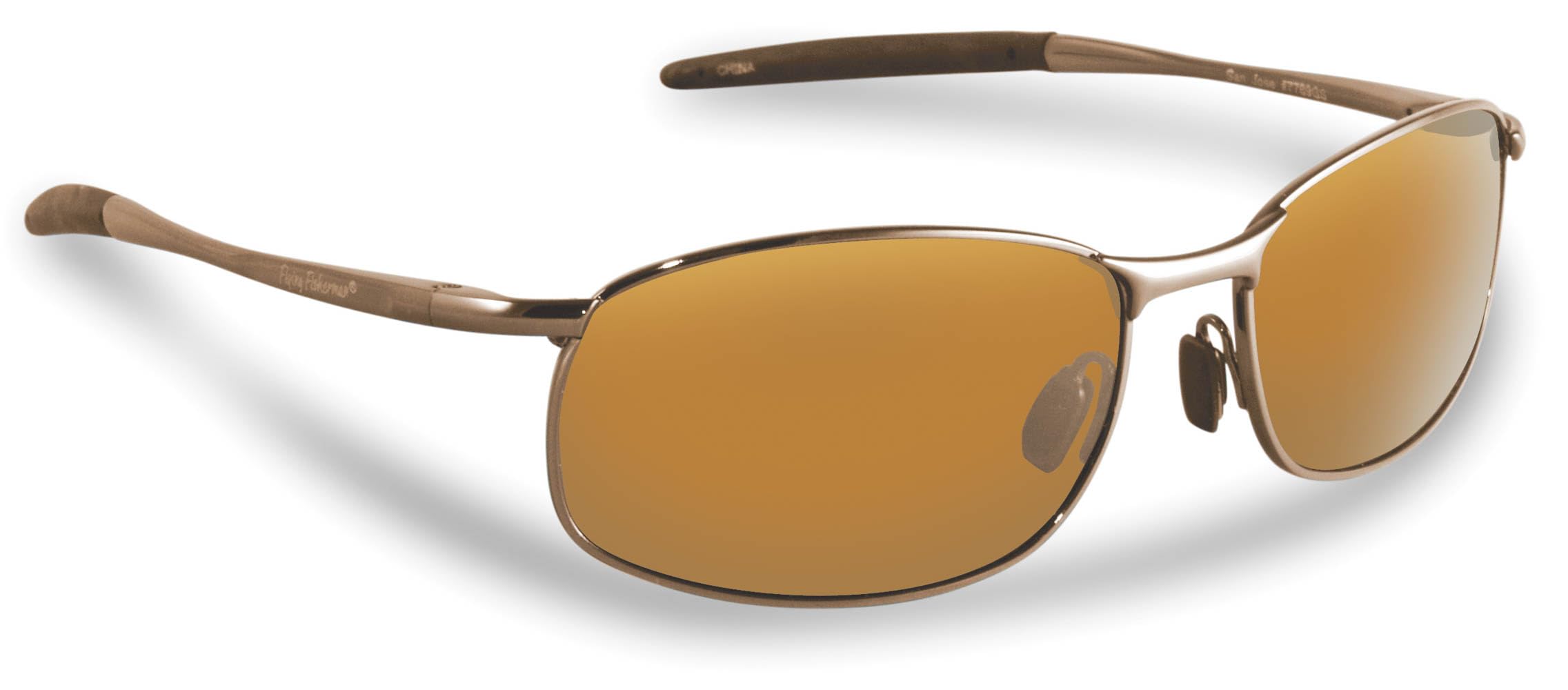 Flying Fisherman San Jose Polarized Sunglasses with AcuTint UV Blocker for Fishing and Outdoor Sports, Amber Lenses Medium/Large