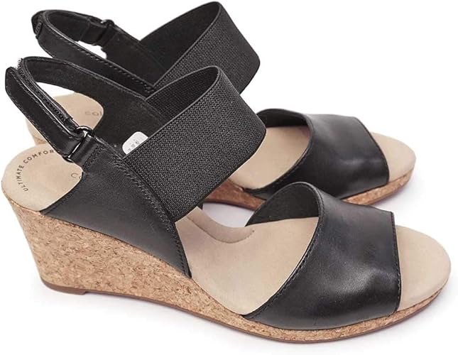 Amazon クラークス サンダル レディース 532g ラフリーリリー レザー ウェッジソール 本革 厚底 ストラップ Lafley Lily ファッションサンダル