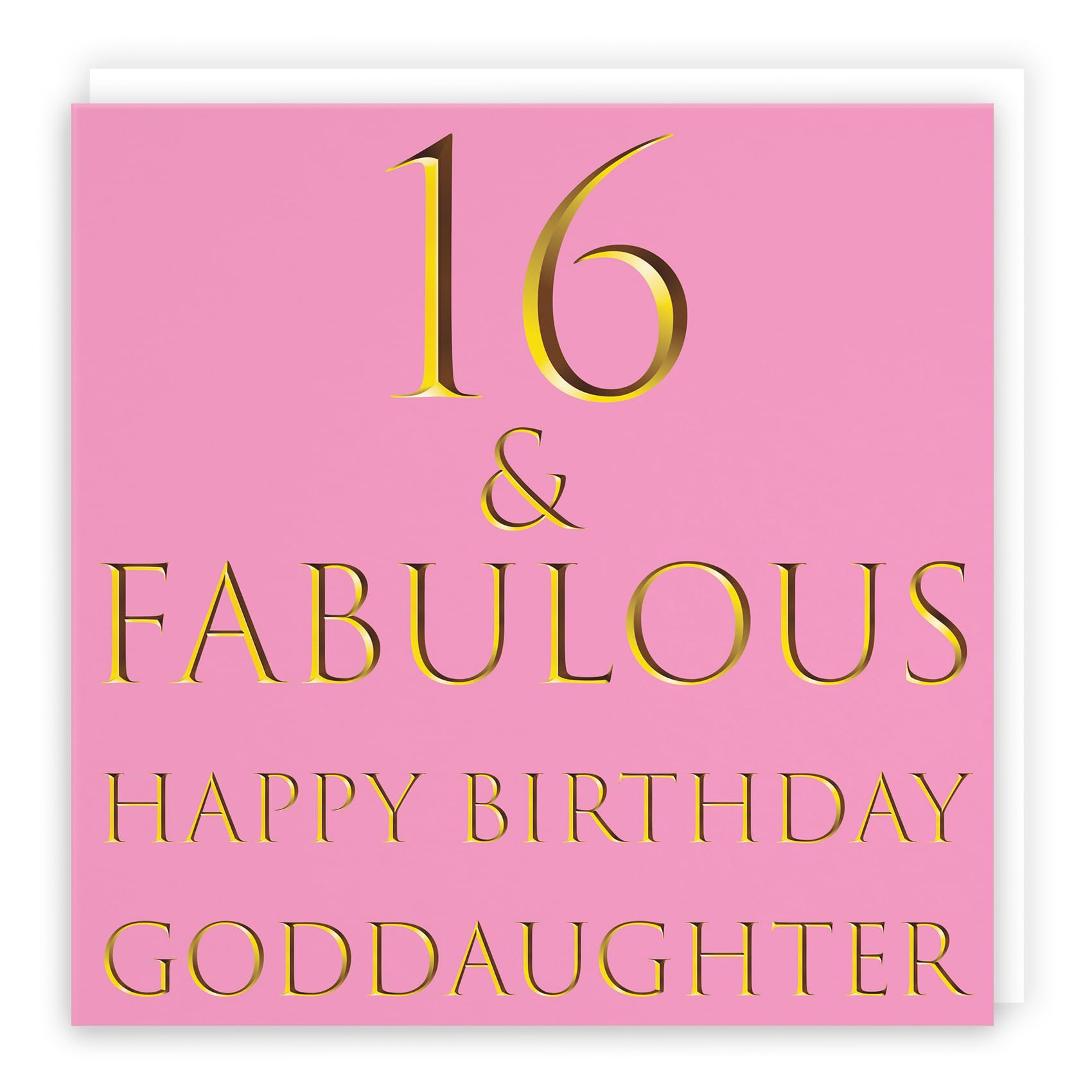 Hunts England - Large Goddaughter 16th Birthday Card - 16 & Fabulous - Happy Birthday Goddaughter - Still Totally Fabulous Collection - Large - 210 x 210 mm - Age 16