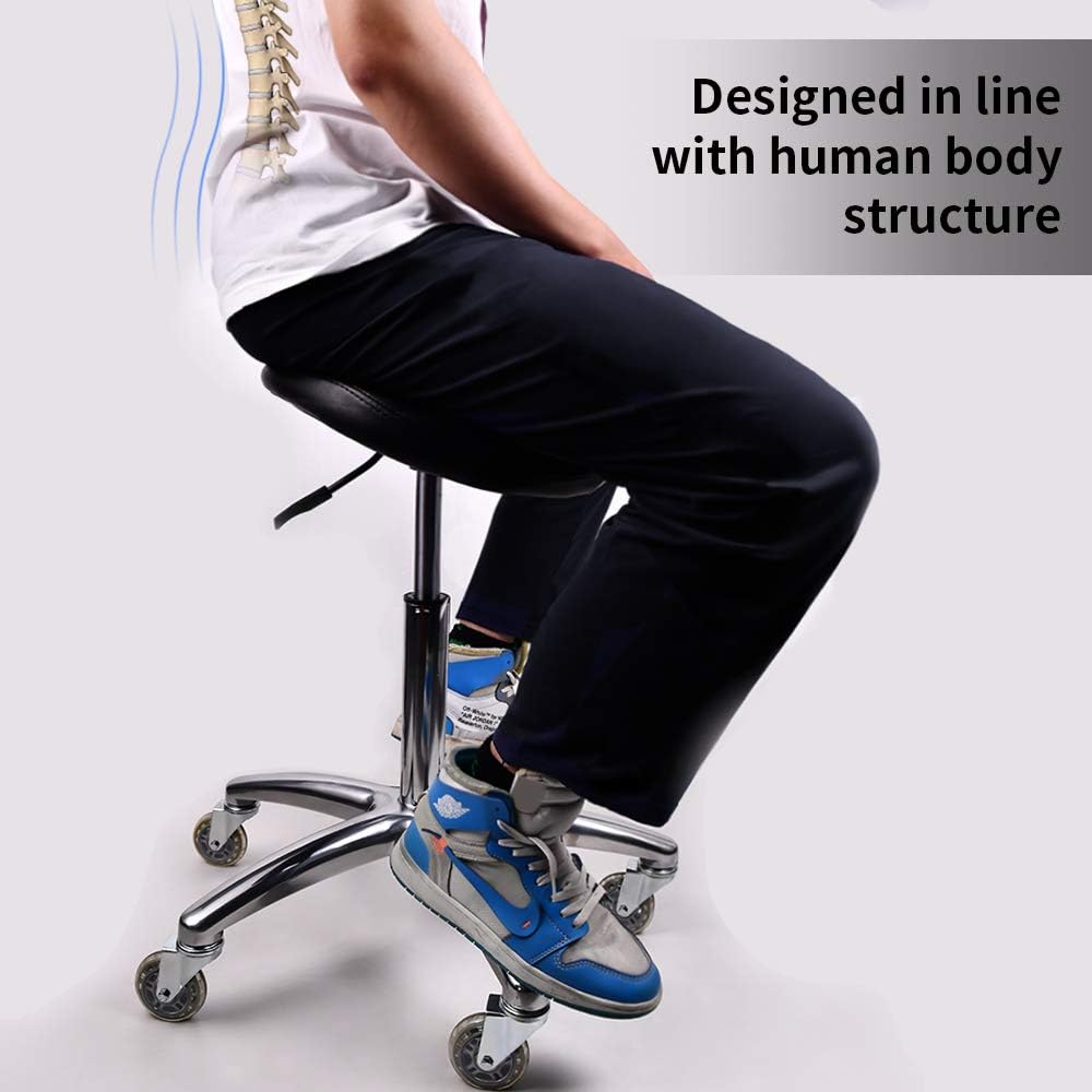 Professional Salon spa Saddle Chair and Tools Chair. The Saddle Chair has Wheels, Luxurious Cushion and a Solid Metal Skeleton.: Kitchen & Dining