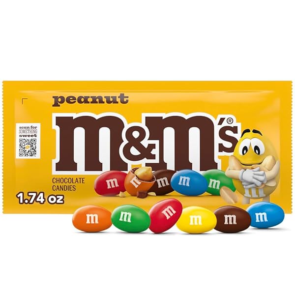 M&M’S PEANUT MILK CHOCOLATE CANDY, FULL SIZE, 1.74...