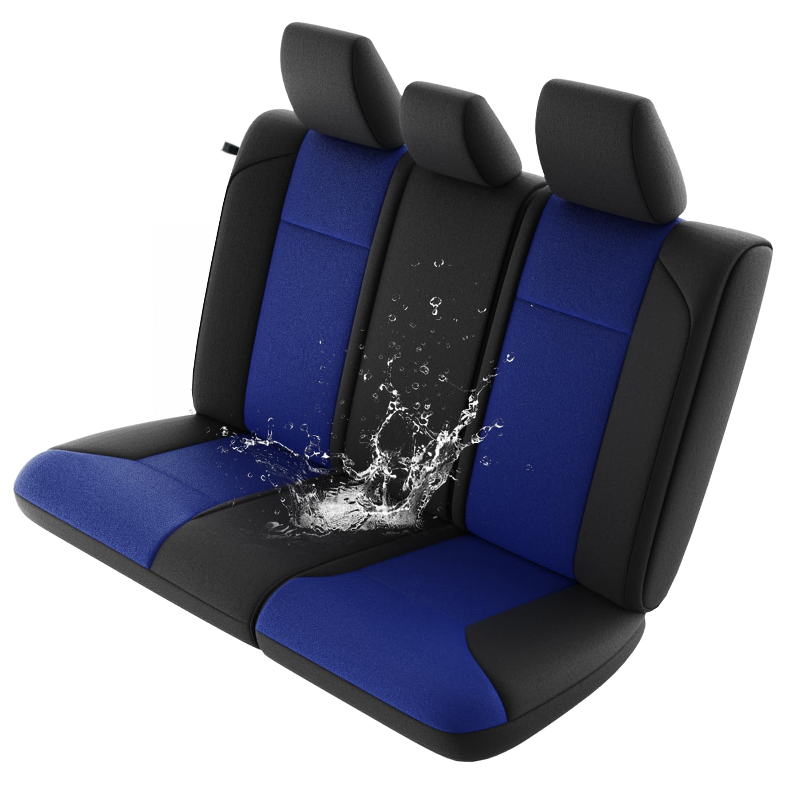 Photo 1 of GIANT PANDA Custom Fit for Toyota Tacoma Neoprene Rear Seat Covers 2016 2017 2018 2019 2020 2021 2022 2023, UV & Water Resistant,Waterproof Foam Padded for Back Seats, Truck Accessories(Black+Blue)