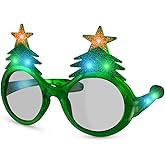 Glitter Christmas Tree Light Up Flashing LED Sunglasses