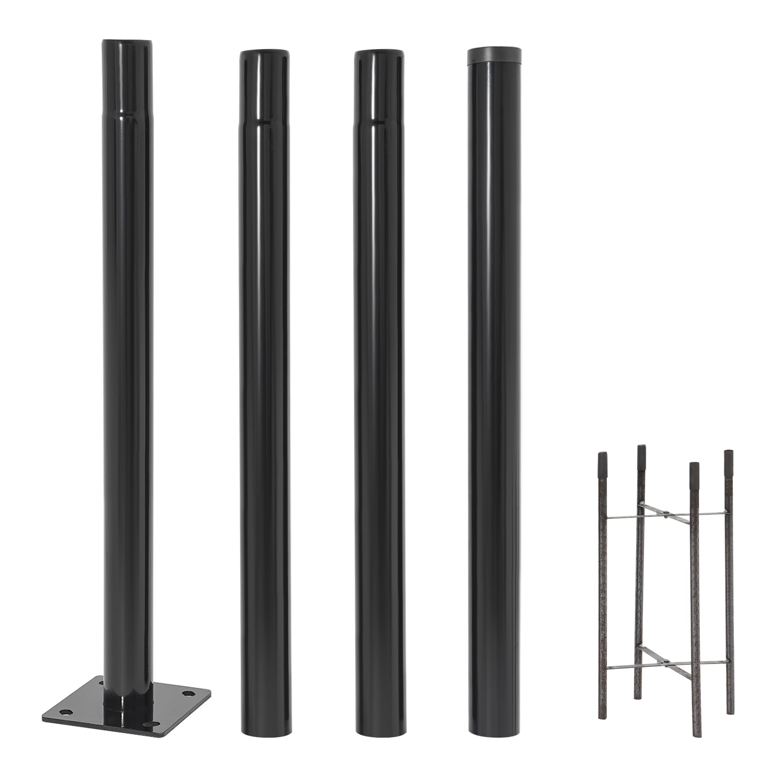 Photo 1 of 13Ft Tall Street Light Pole, Outdoor Metal Split Street Lamp Equal Pole Courtyard Street Lighting Post, Adjustable Heavy Duty Light Pole with Mounting Rebar Cage Base for Parking Backyard Patio Yard