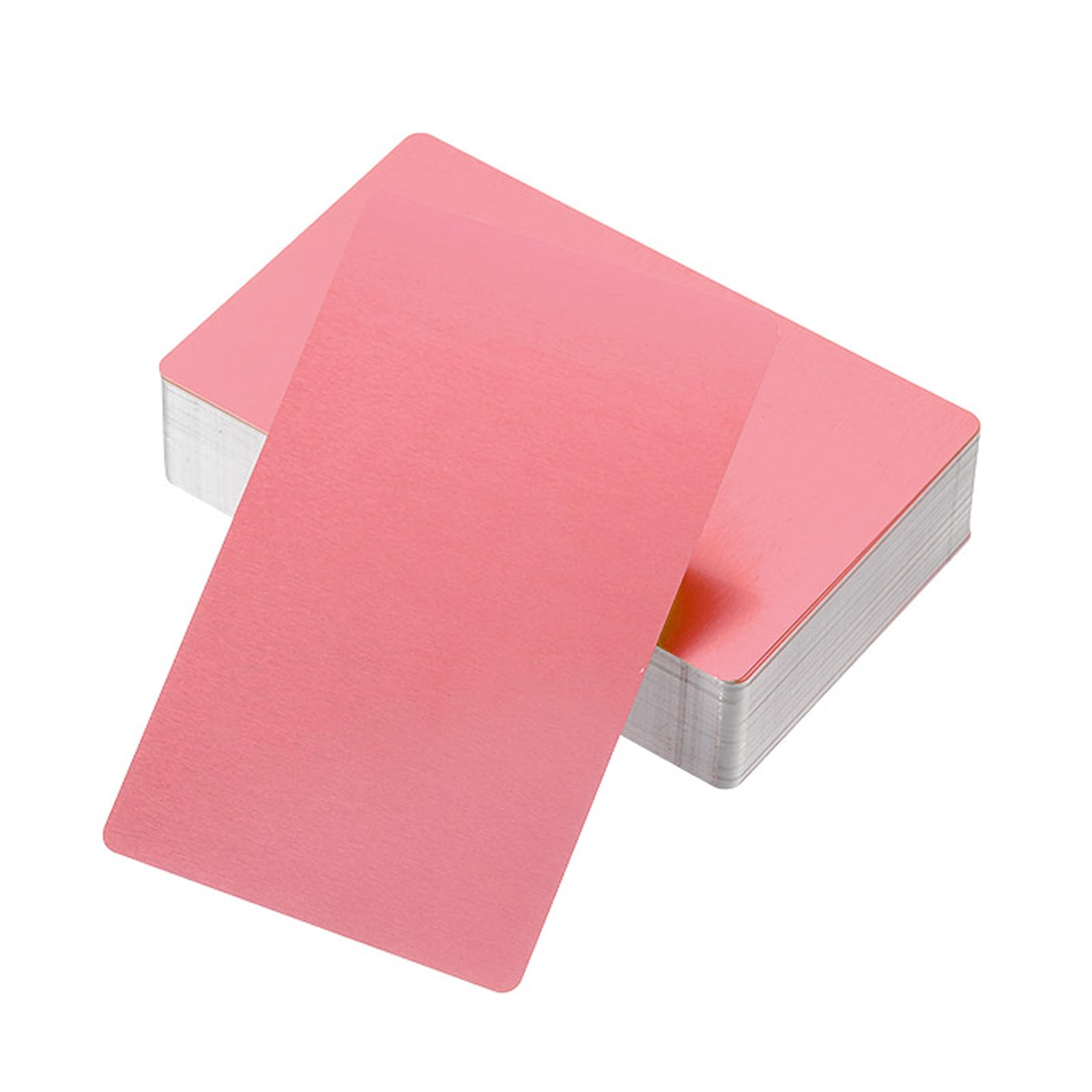 PATIKIL 300 Pack Metal Business Cards Blank, 0.45mm Thick 3.4x2.1 Inch Aluminum Laser Engrave Printable Name Card for Custom DIY, Rose Gold