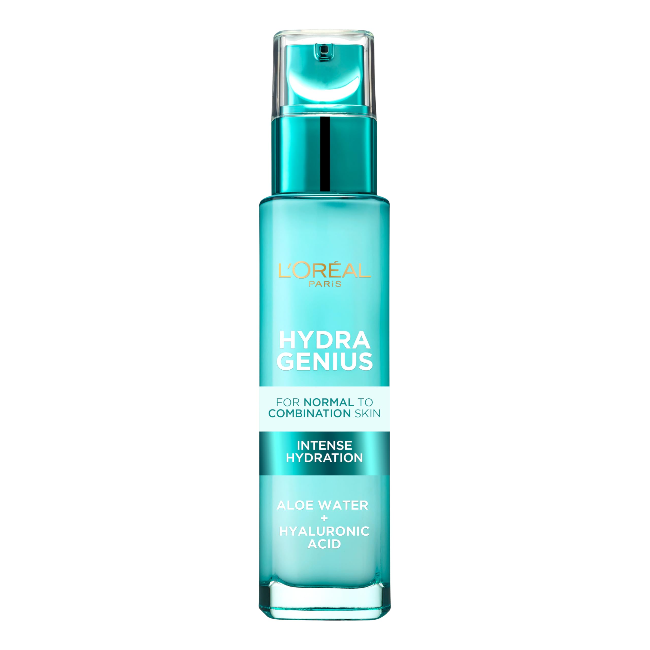 L’Oréal Paris Hydra Genius Aloe Water - Specifically designed for Dry Skin, Provides Intense Liquid Hydration for Glowing Skin, Lightweight Formula with Aloe Water & Hyaluronic Acid, 70ml