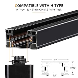 VANoopee H Track Floating Canopy Connector Black