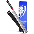 Dalstrong Slicing & Carving Knife - 12 inch Slicer - Ronin Series - Double Bevel Blade Razor Sharp - Japanese AUS-10V Super Steel - Damascus - G10 Handle Kitchen Knife - Black Acacia Wood Sheath