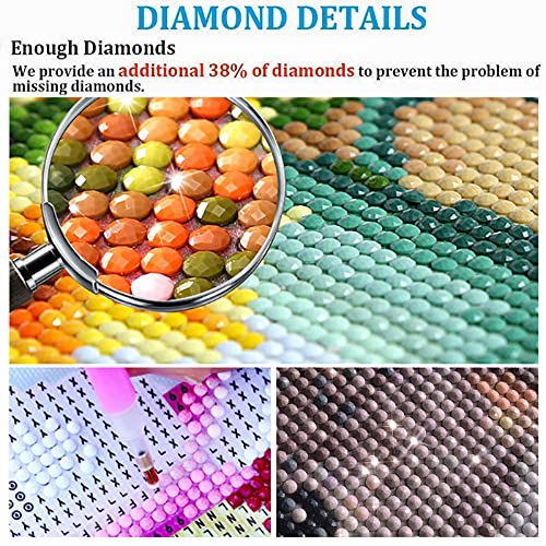 5D Diamond Painting Kits for Adults Kid Beginners, 5 Sets Full Drill Crystal Rhinestone Embroidery Cross Stitch Diamond Painting for Wall Decorations