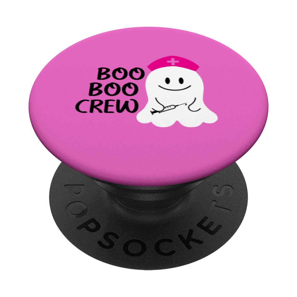 Boo Boo Crew Cute Ghost Nurse RN Pink PopSockets PopGrip: Swappable Grip for Phones & Tablets
