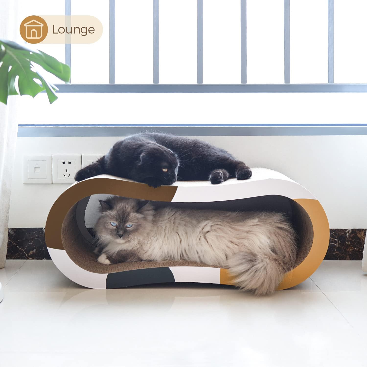 ComSaf Cat Scratcher Cardboard, 3 in 1 Scratching Lounge Bed, Corrugated Scratch Pad, Cat Training Toy for Large Cats and Kitten, Furniture Protection, Durable and Revisible : Kitchen & Dining