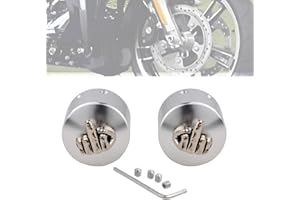 Lunsom Axle Bolt Nut Caps, Styling Front Axle Nut Caps Wheel Axle Cap Compatible with Ha*ley Motorcycle,Silver